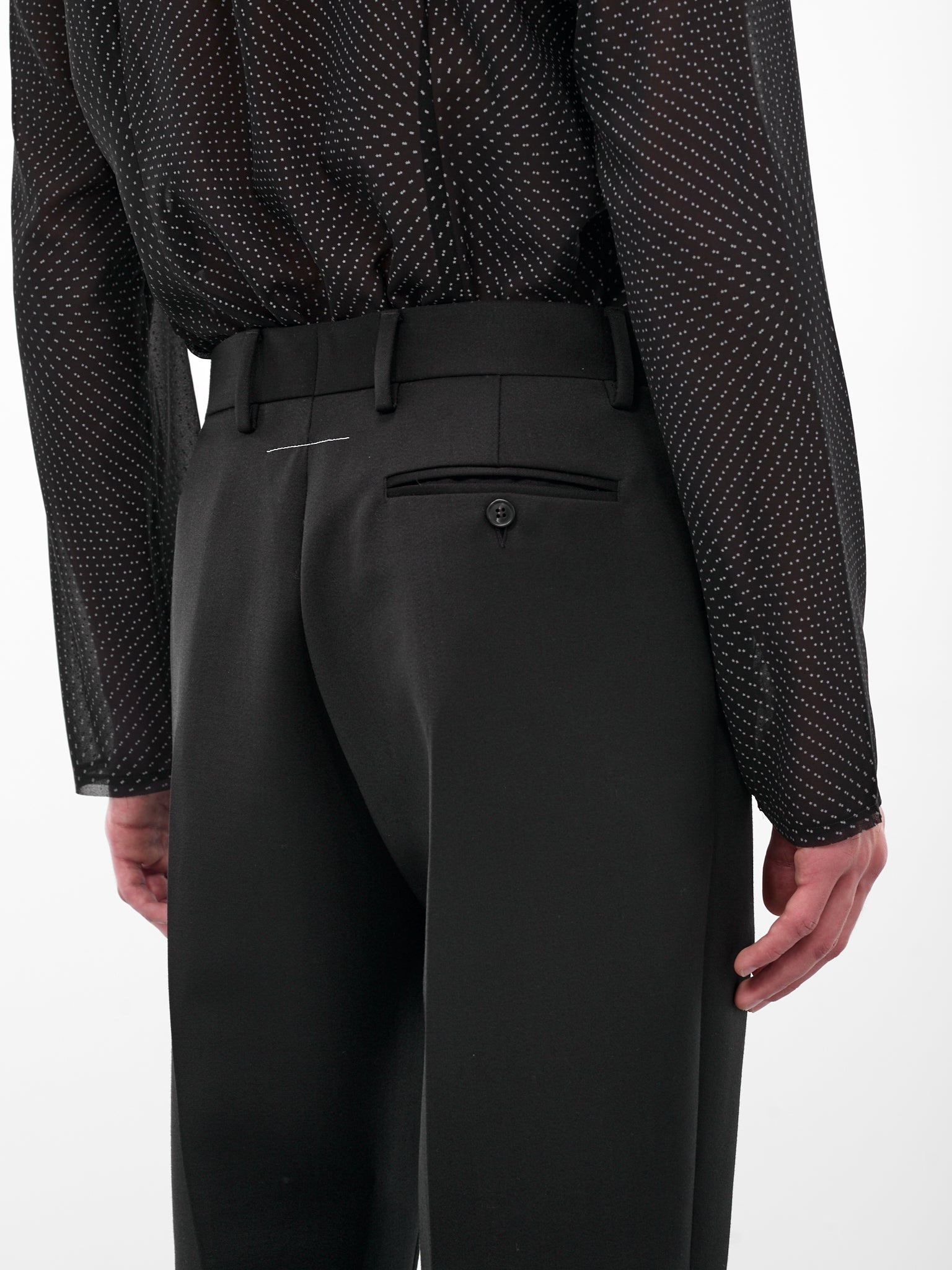 Black Belted Suiting Trousers - 5