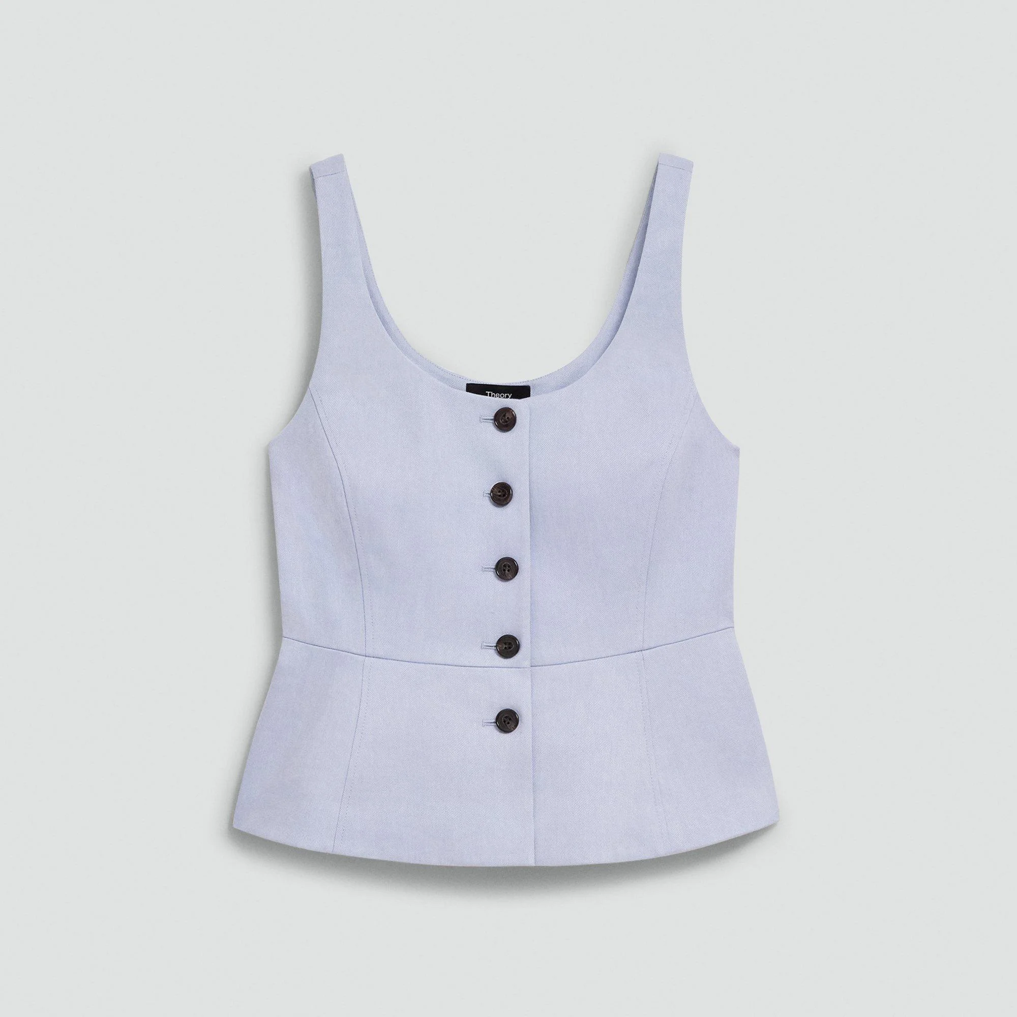 Peplum Vest in Linen-Viscose - 1