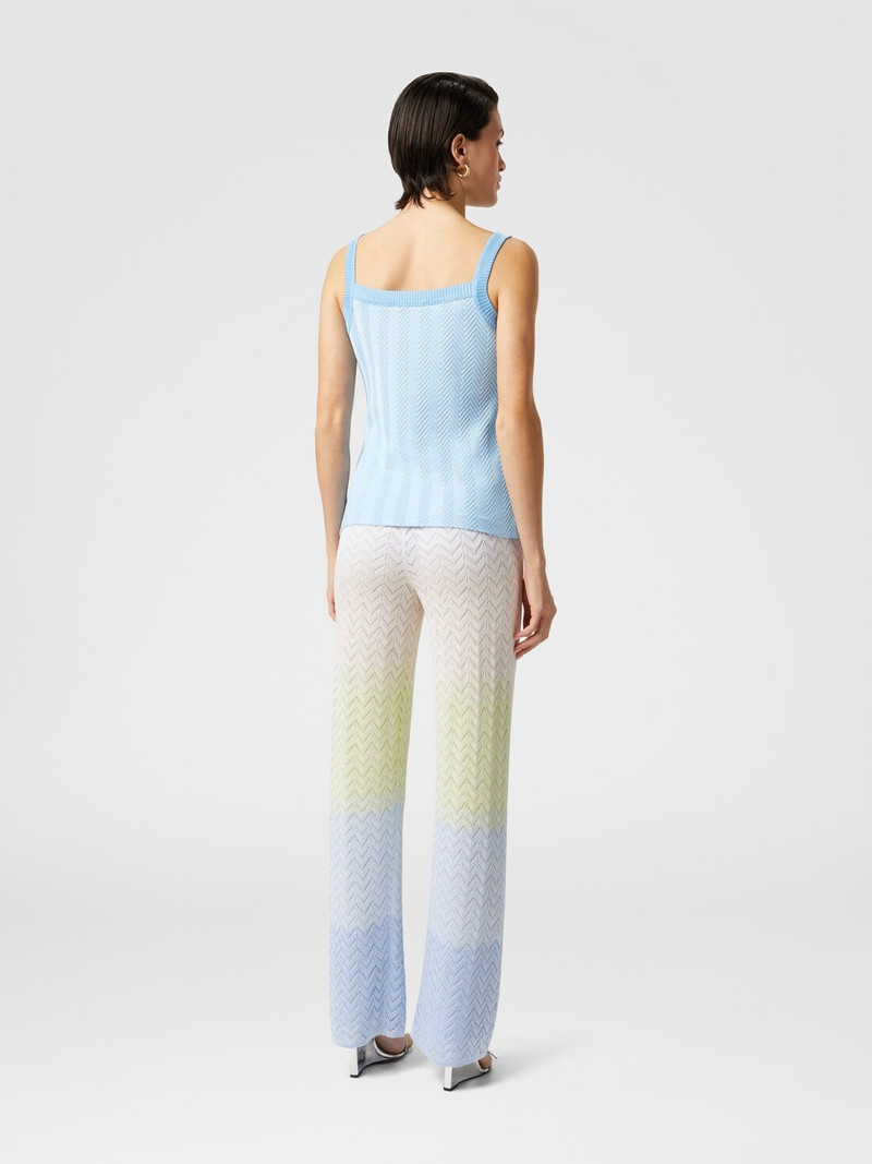 Tone-on-tone zigzag cotton and viscose tank tops 3