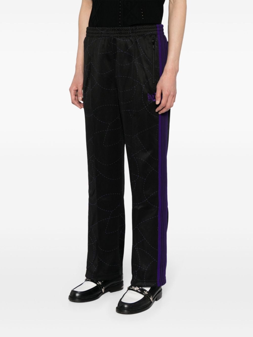 logo-embroidered straight-leg trousers - 3