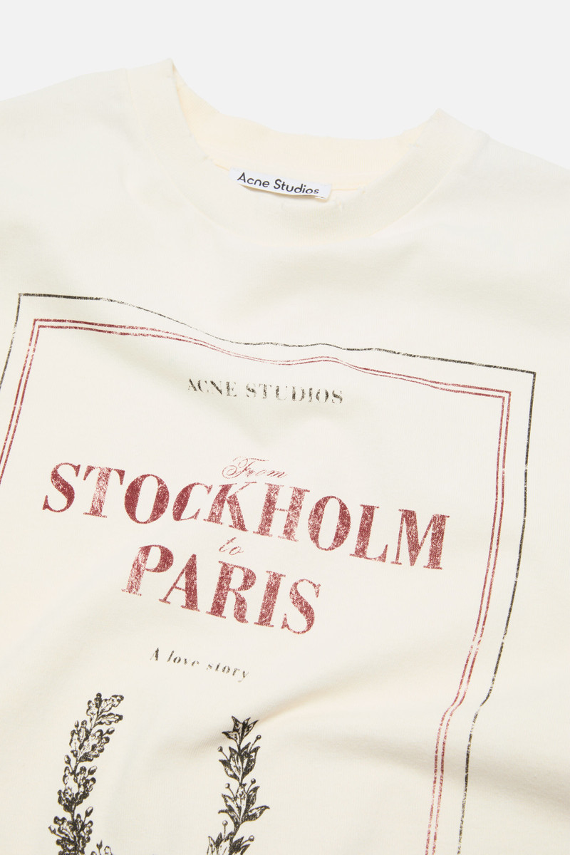 Acne Studios Layered print t-shirt - Off white outlook