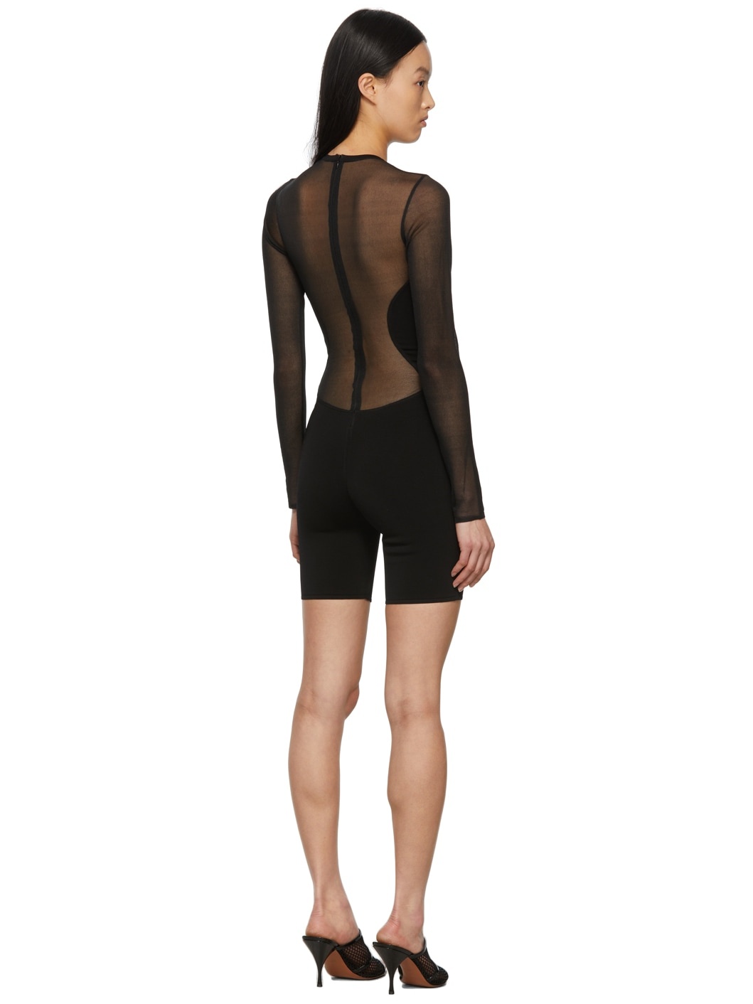 Black Sheer Short Jumpsuit - 4