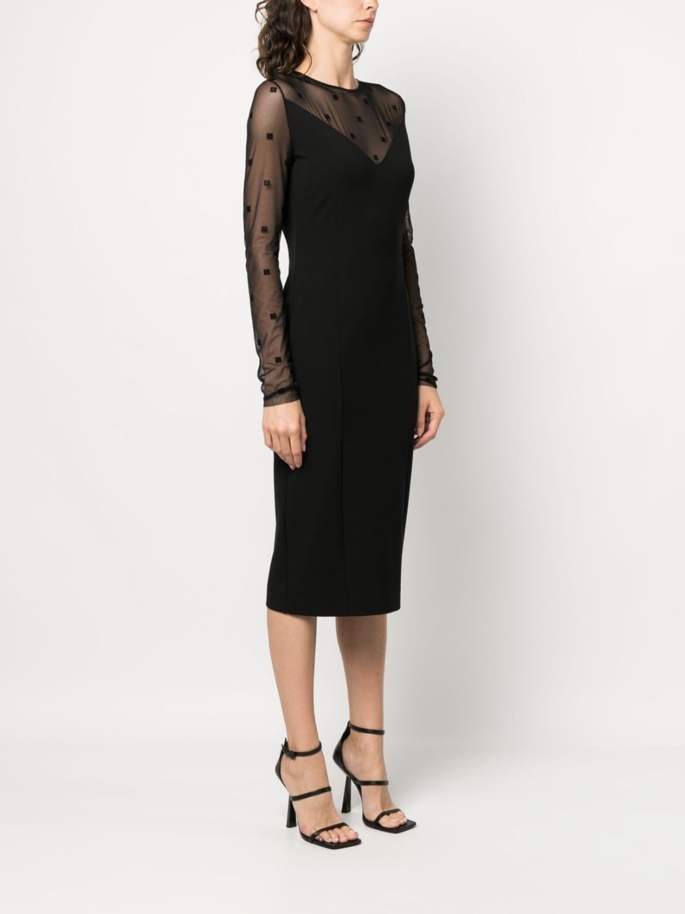 logo-jacquard midi dress - 3