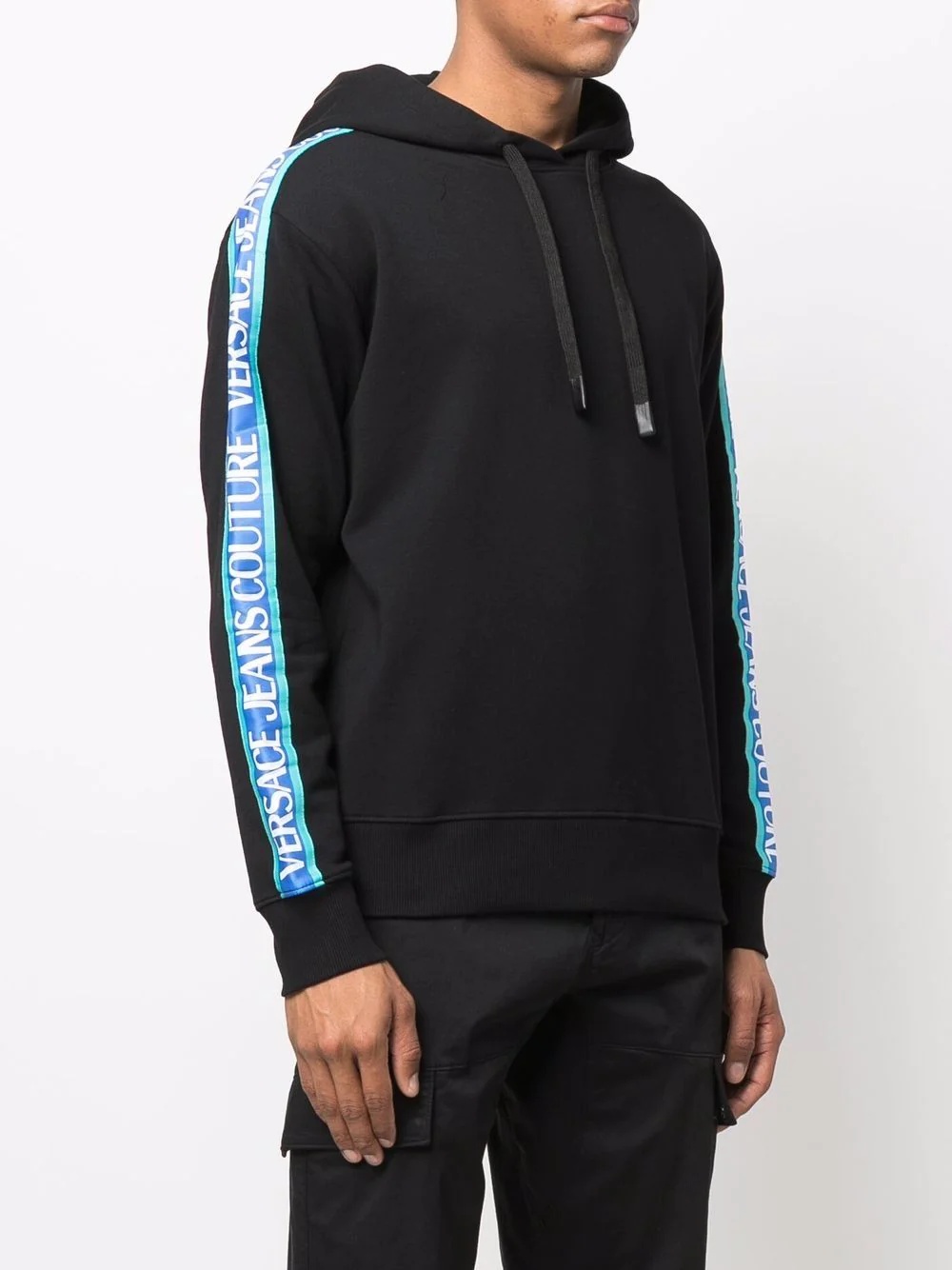 logo trim hooded sweatshirt - 3