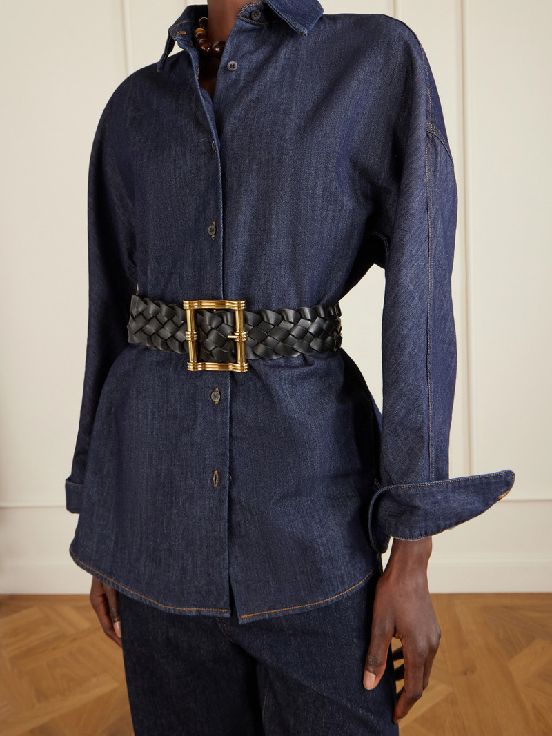 Etro Reversible Woven Suede And Leather Belt outlook