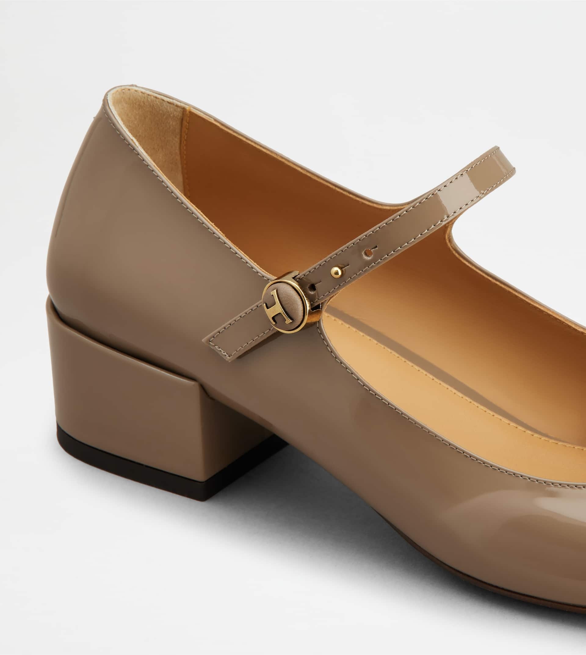 MARY JANE PUMPS IN LEATHER - BEIGE - 5