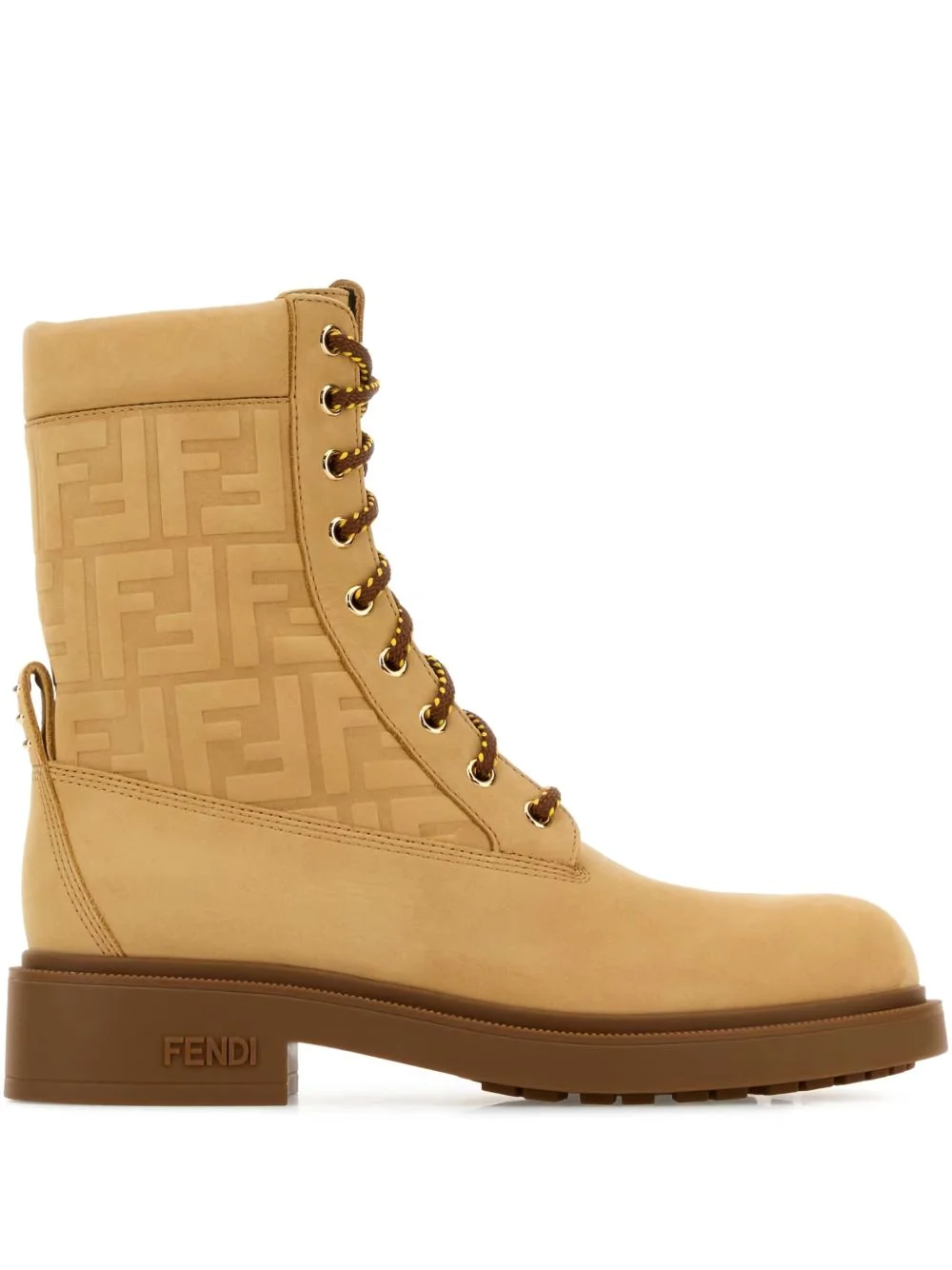 embossed-logo combat boots - 1