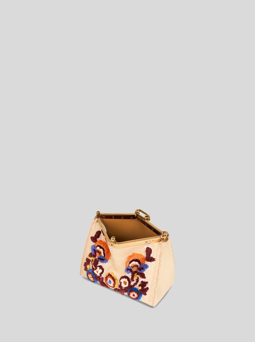 SMALL EMBROIDERED RAFFIA VELA BAG - 4