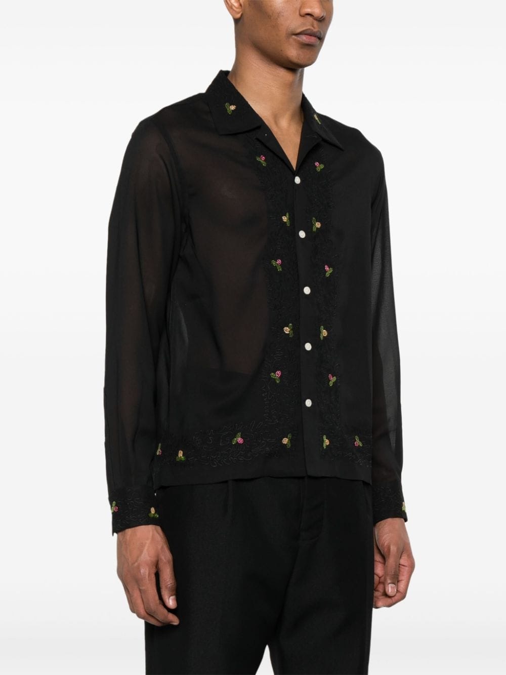 Beaded Framboise semi-sheer shirt - 3