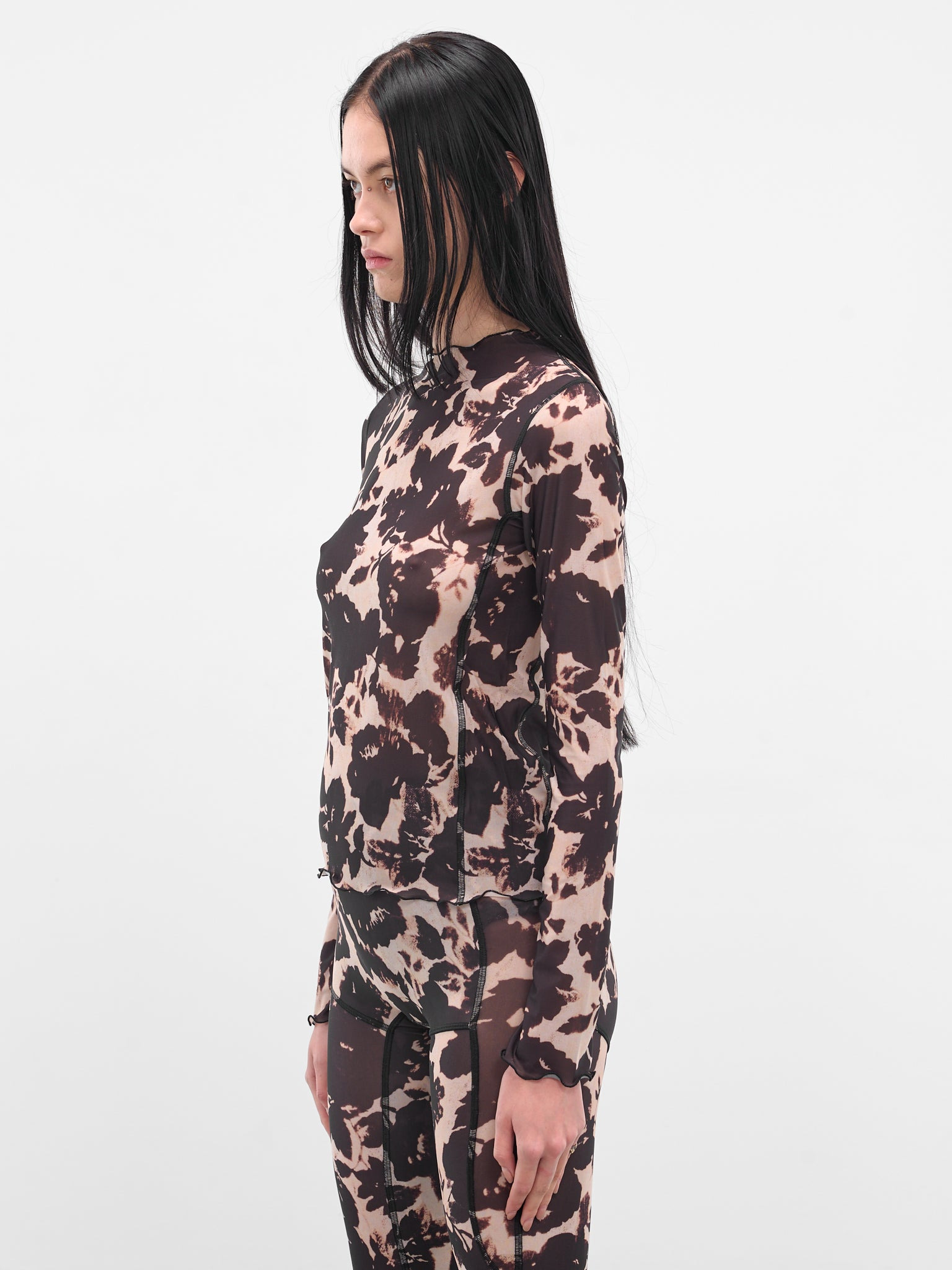 Abstract Rose Print Halcyon Top - 2