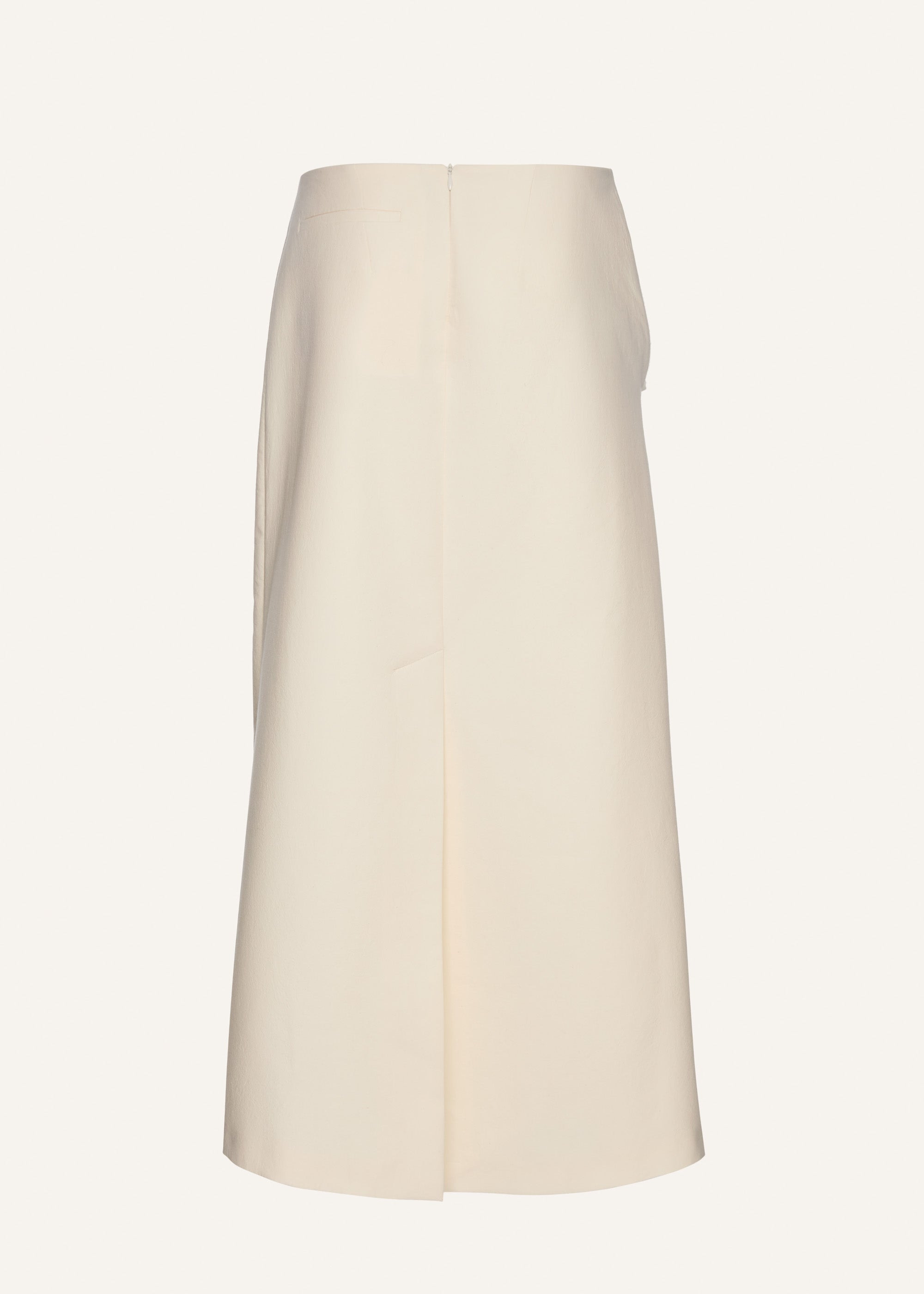 Silk draped midi skirt in cream - 2