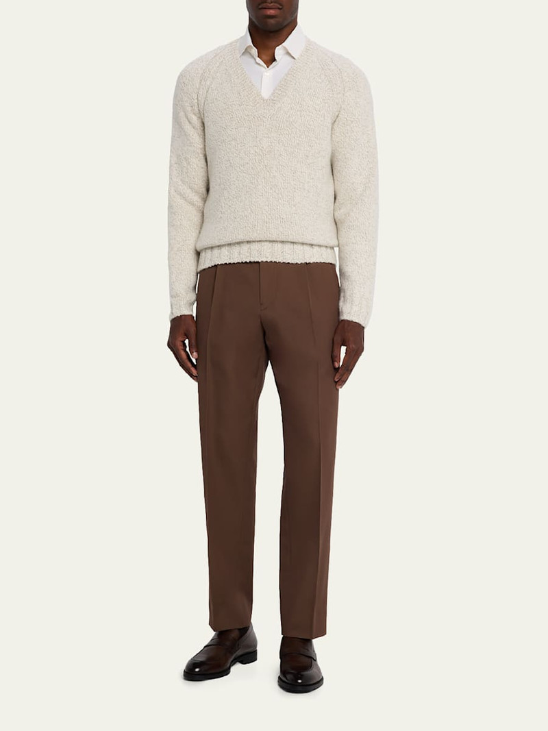 ZEGNA Men's Cashmere and Wool Chunky Knit V-Neck Sweater outlook