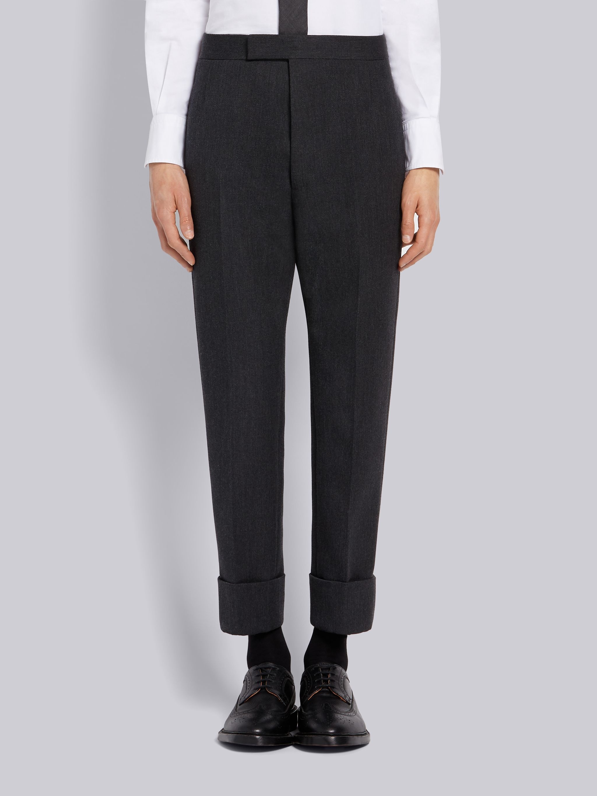 Dark Grey Wool Cavalry Twill Classic Suit - 3