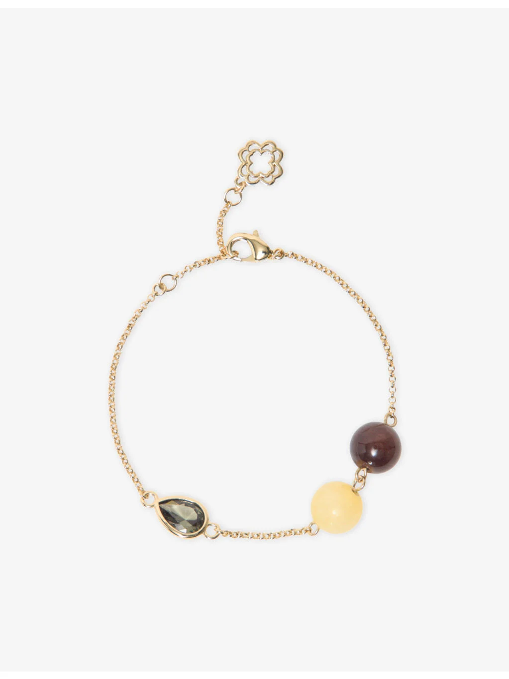 Crystal-Embellished Gold-Toned Brass Bracelet - 1