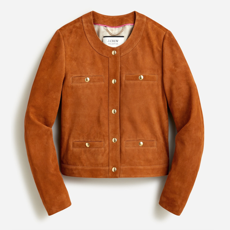 Collection cropped lady jacket in suede 1