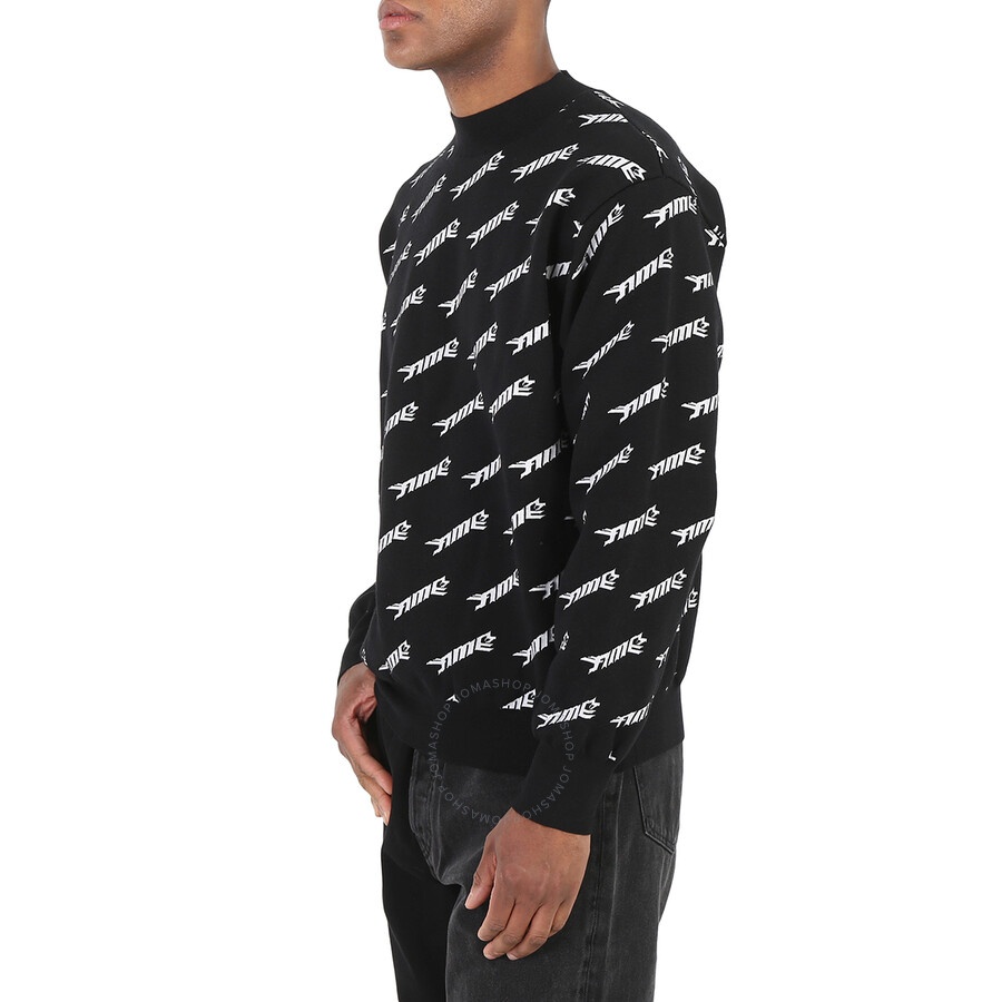 Ambush Men's Black All-Over Logo Crew Knit Sweater - 4