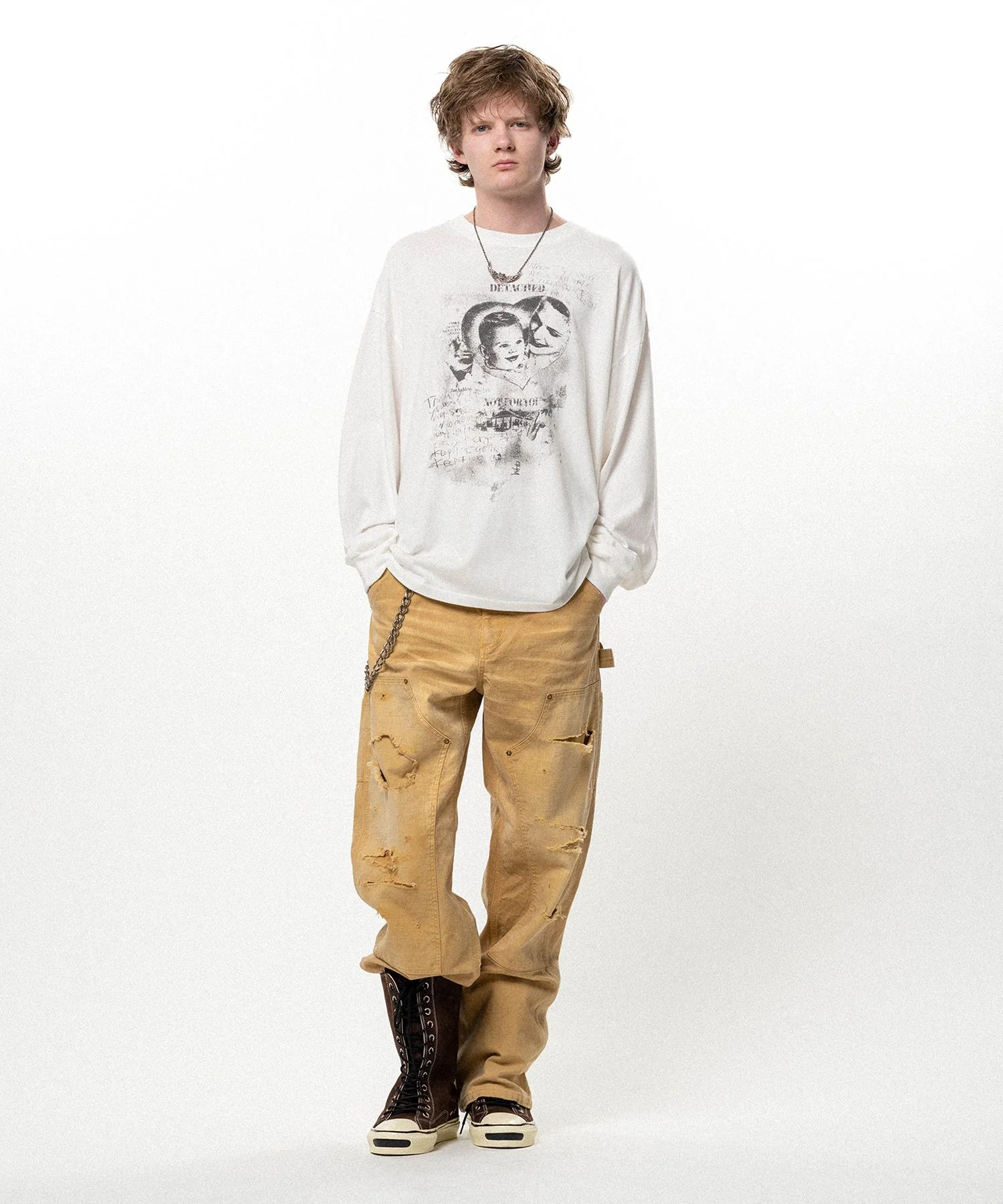 "DETACHED" L/S T-shirt - 1