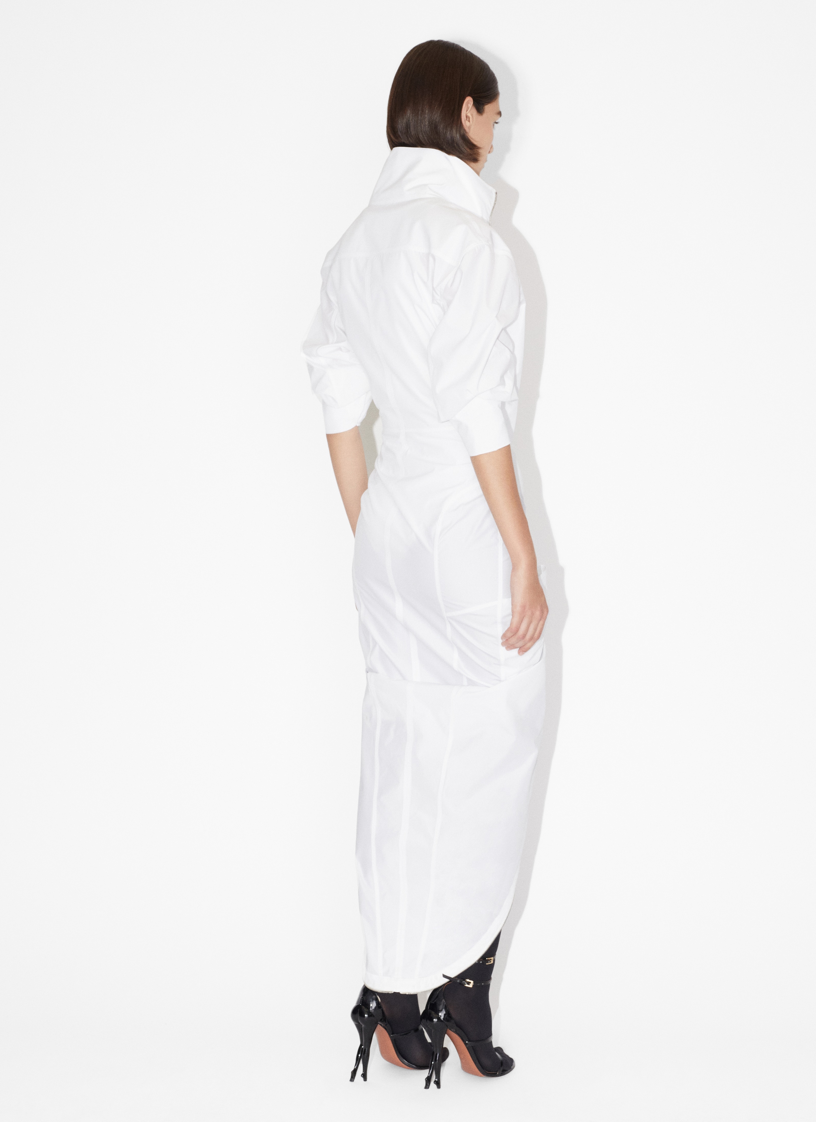 MAXI ZIPPED DRESS IN POPLIN - 3