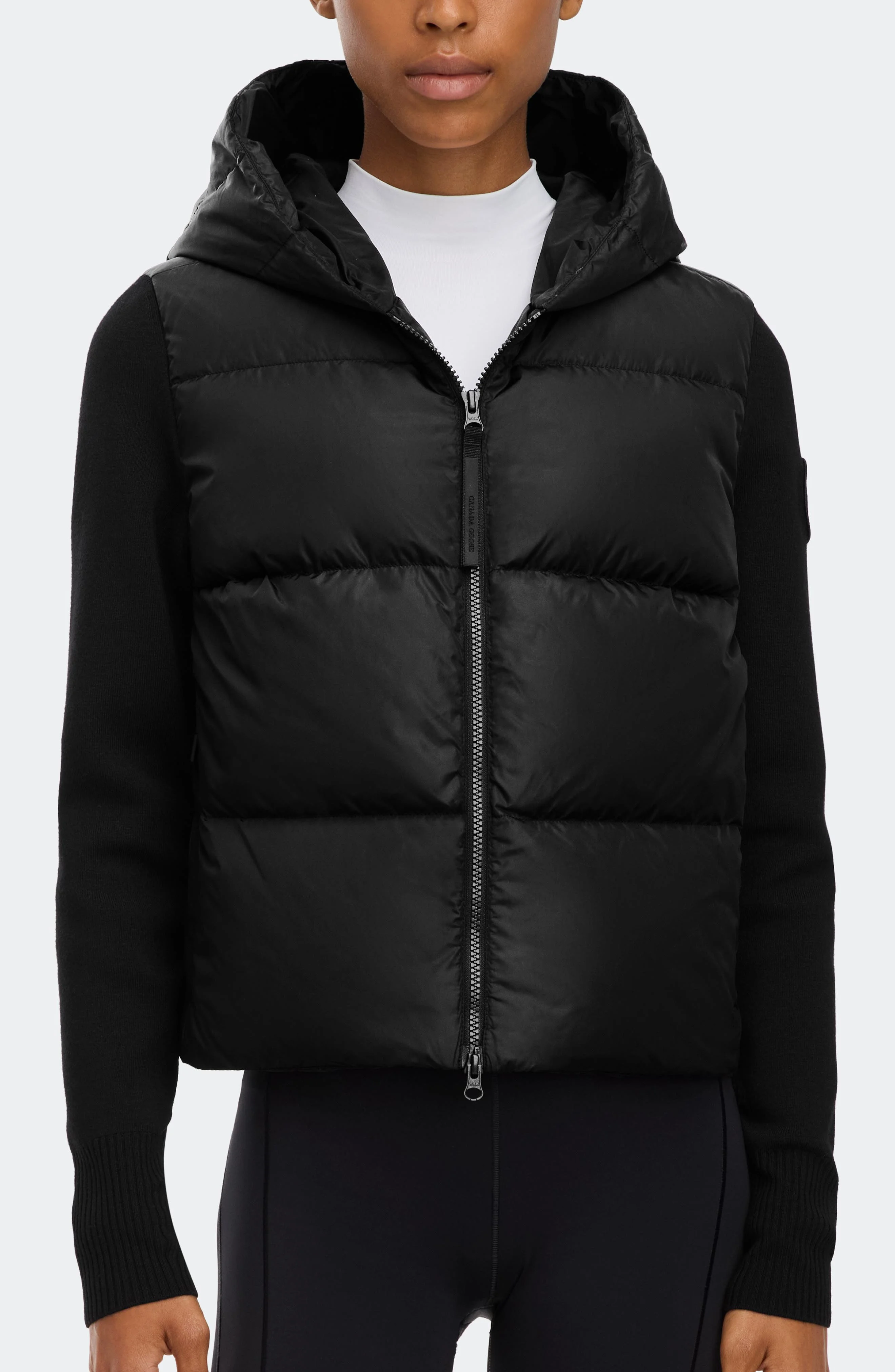 Canada Goose Hybridge Mixed Media 750 Fill Power Down Puffer Jacket in Black at Nordstrom - 1