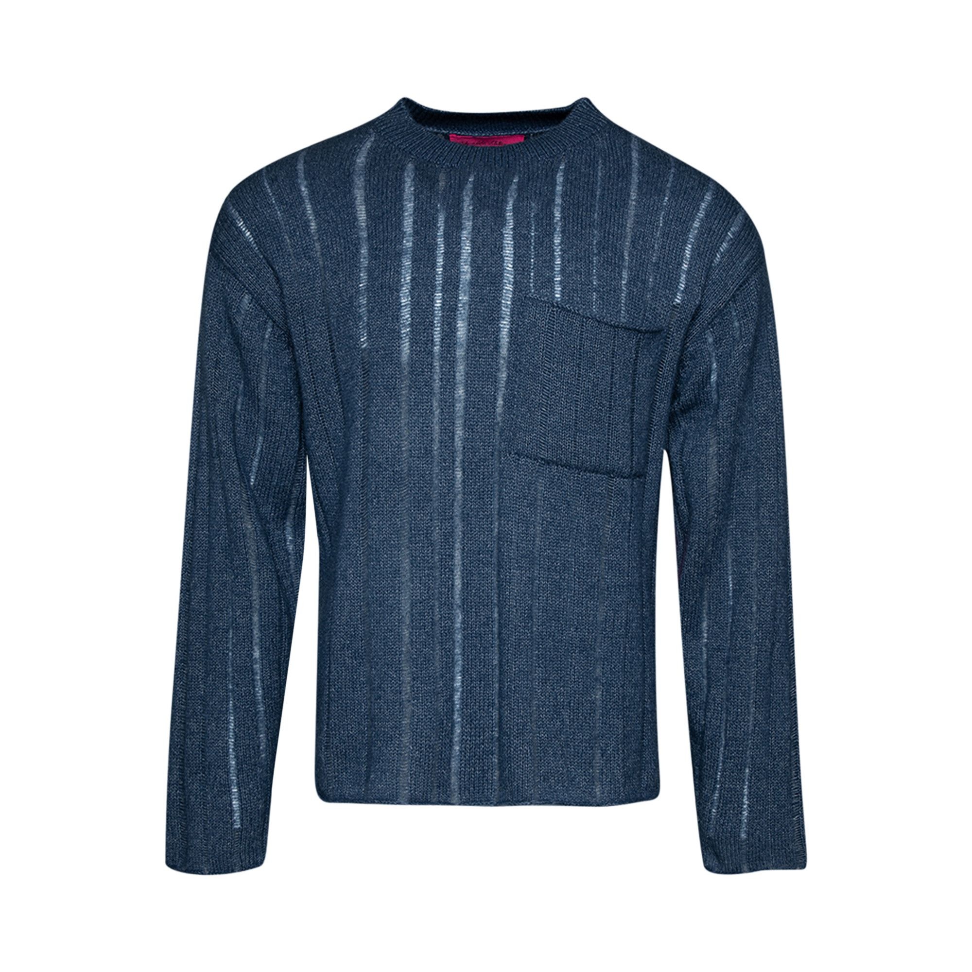 The Elder Statesman Drop Needle Pocket Racing Crew 'Sea Blue' - 1