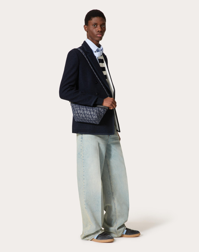 DENIM-EFFECT TOILE ICONOGRAPHE JACQUARD FABRIC CROSSBODY BAG 2