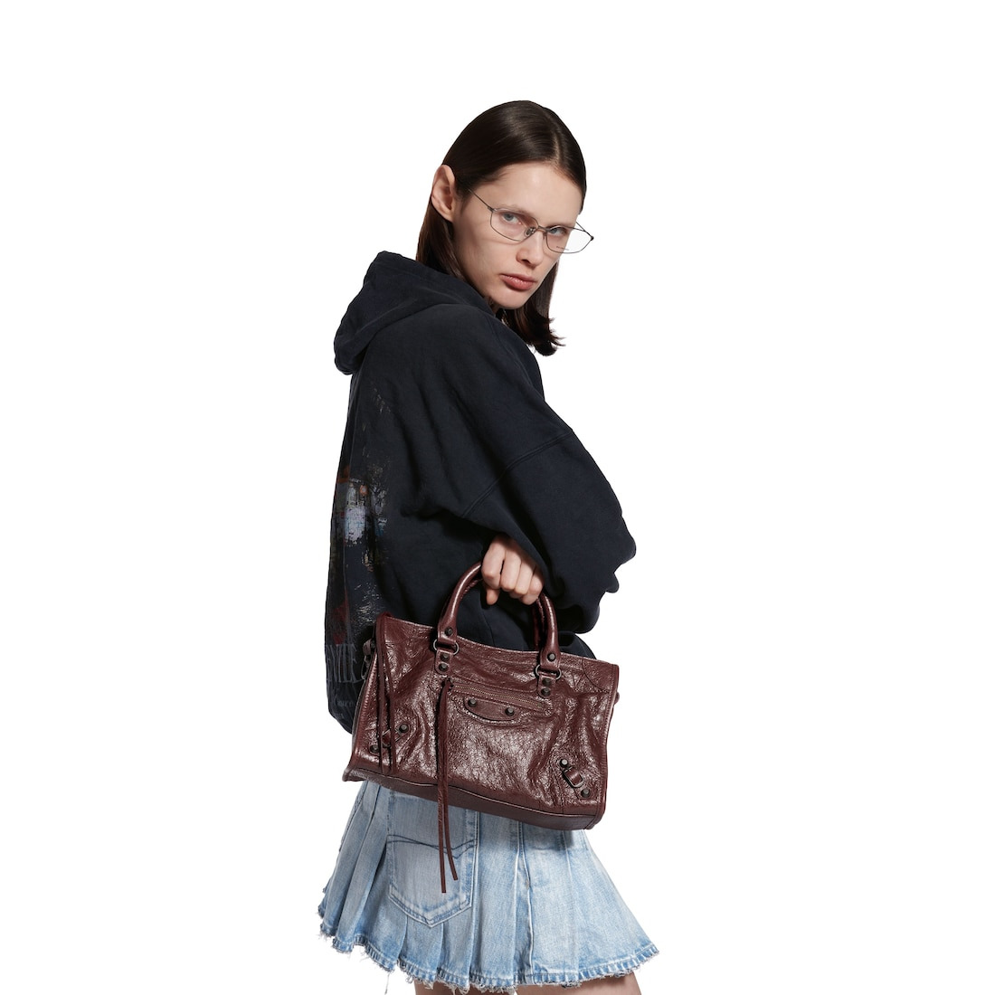 Women's Le City Bag Small in Dark Burgundy - 9