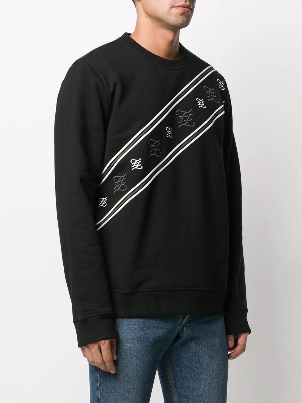 striped Karligraphy sweatshirt - 3