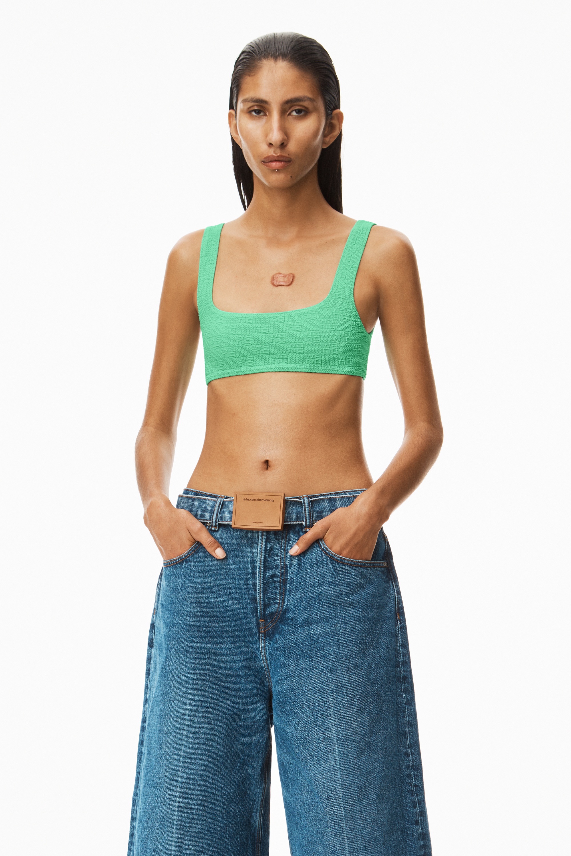BIKINI TOP IN TEXTURED JACQUARD JERSEY - 2