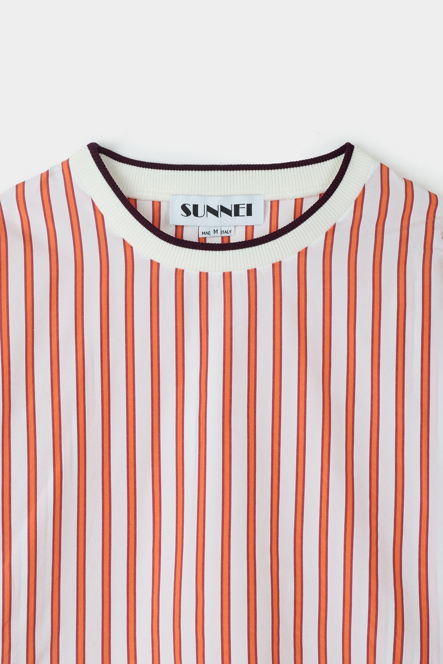 KIMONO T-SHIRT / cream & red stripes - 3