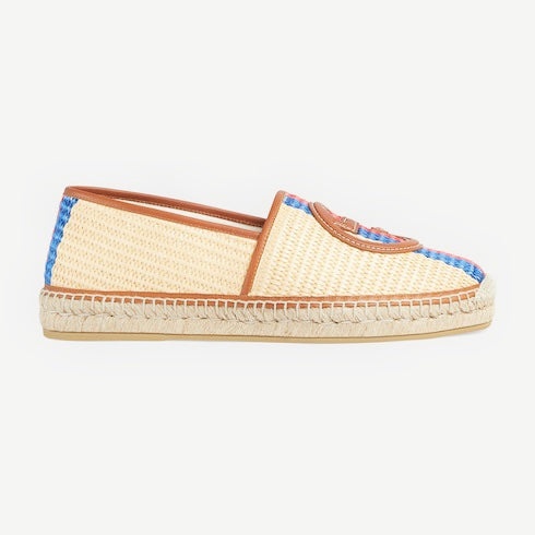 Gucci Raffia Interlocking G Web Espadrilles - 1
