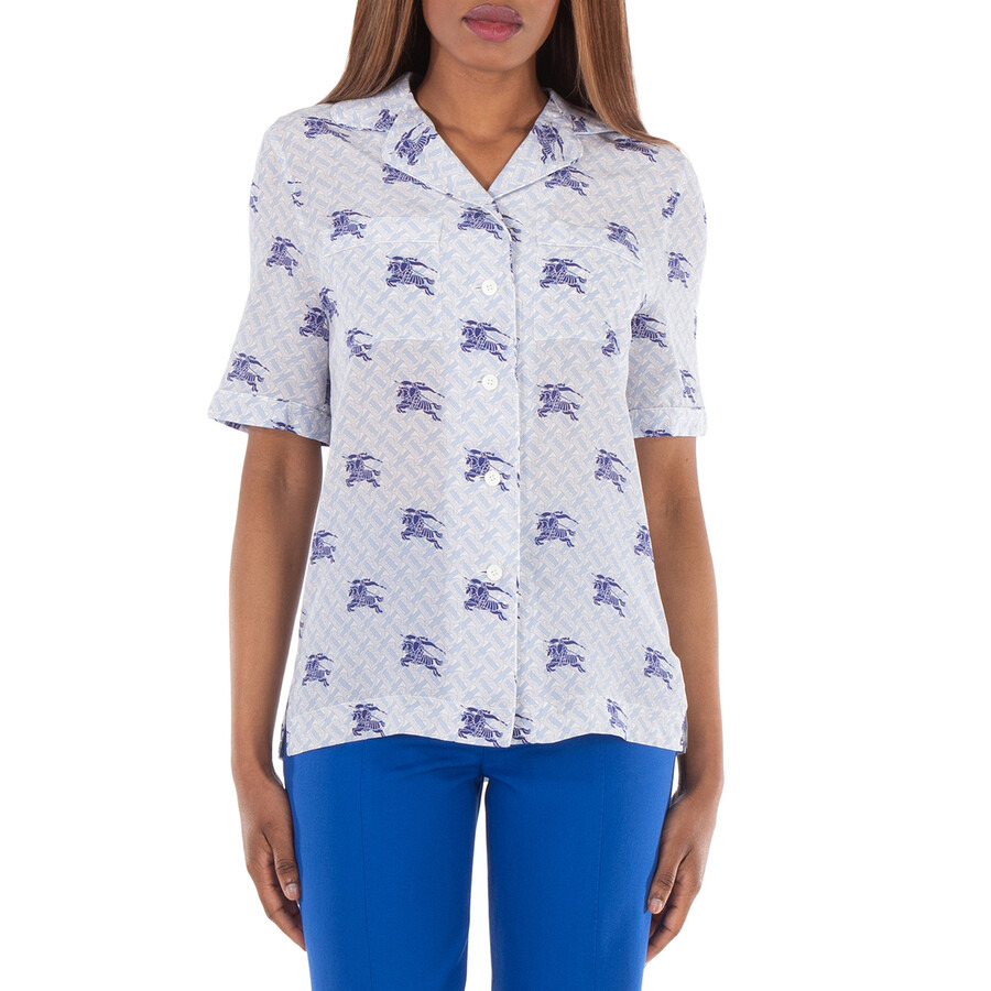 Burberry Tabi Ekd Monogram Silk Pyjama Shirt - 3