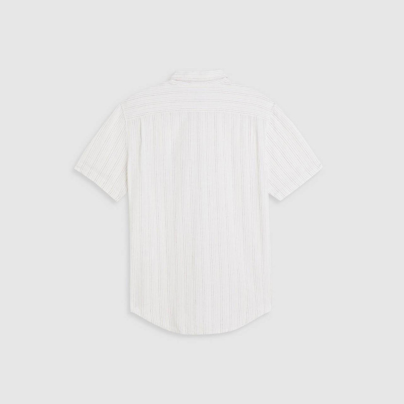 SHORT SLEEVE SUNSET COTTON LINEN ONE POCKET SHIRT 6