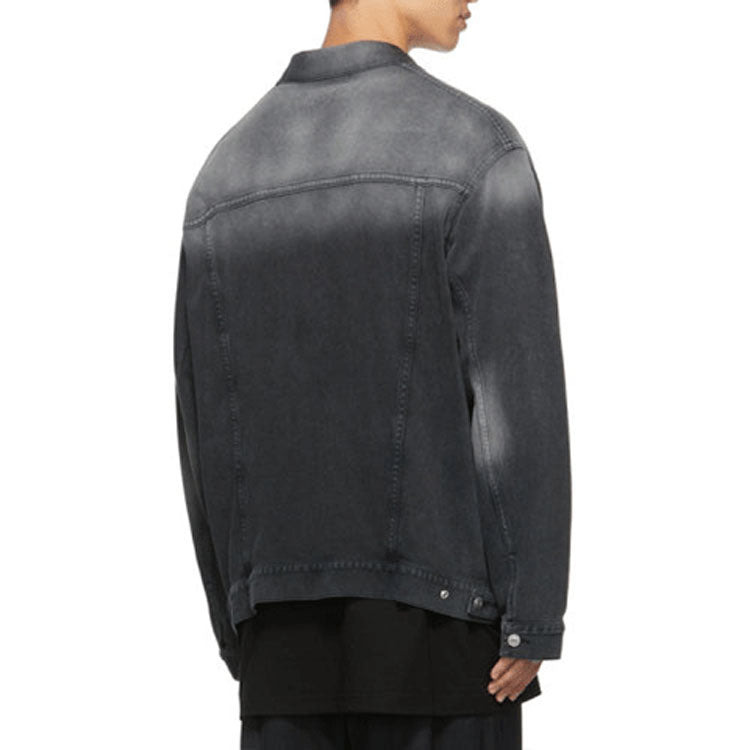 Balenciaga Washed Denim Jacket Large Fit 'Black' 662772TKVG51000 - 4