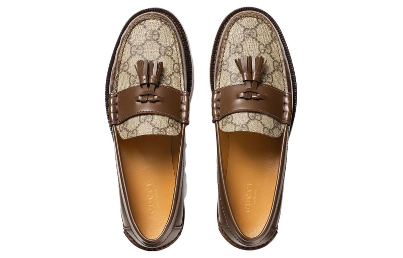 (WMNS) Gucci GG Supreme Canvas Loafers 'Tan Beige' 694866-17X30-2561 4