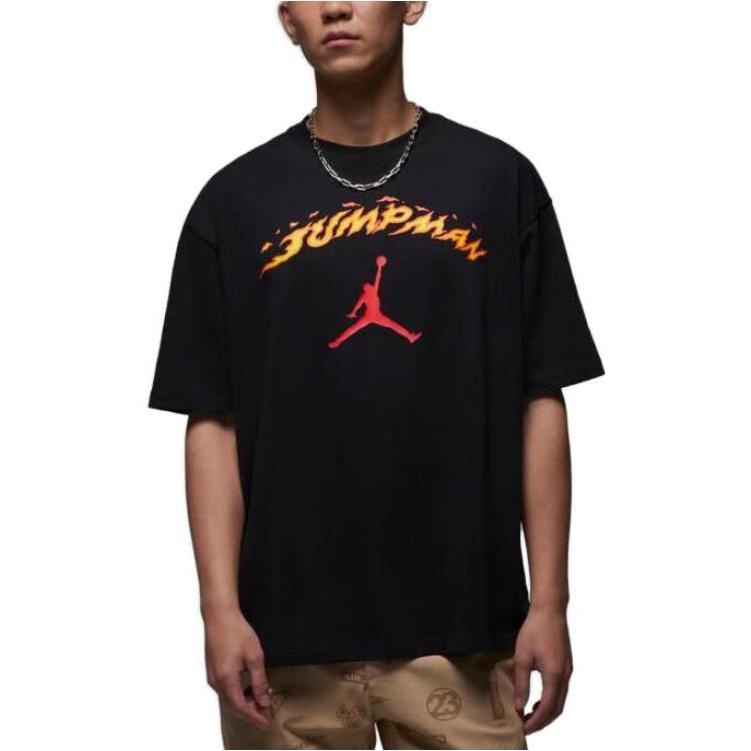 Air Jordan Fire Jumpman Logo T-Shirt 'Black' FJ7685-010 - 4