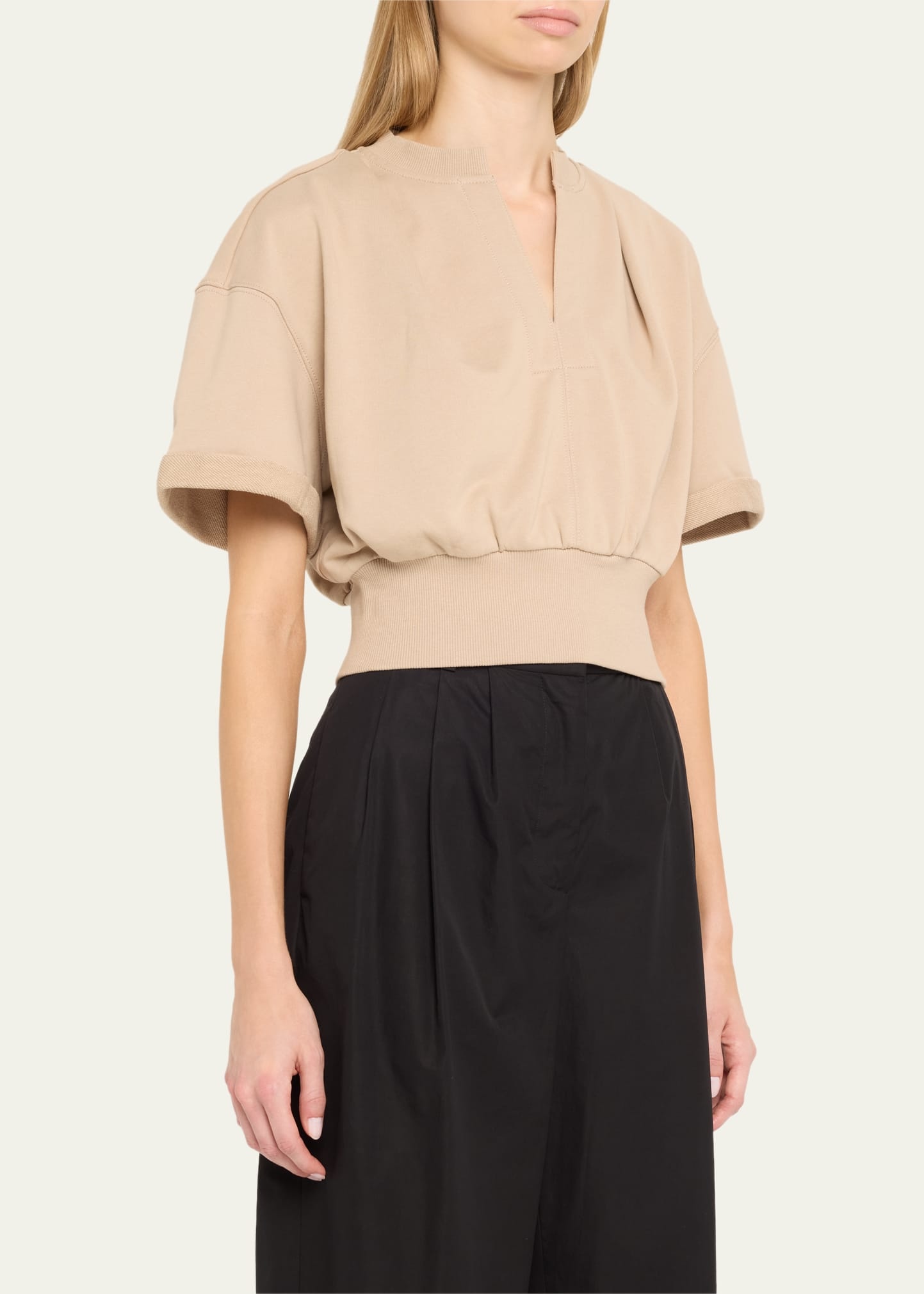 Short-Sleeve Cropped Sweatshirt - 4