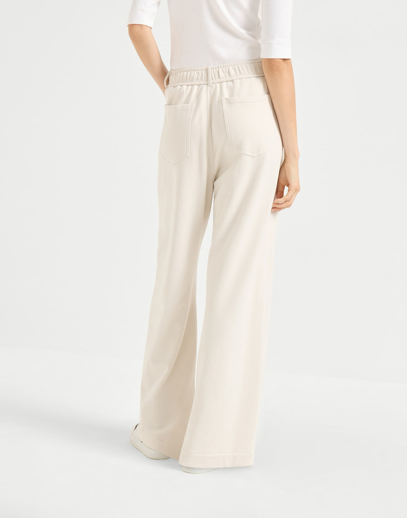 Brunello Cucinelli Cotton smooth French terry track trousers outlook