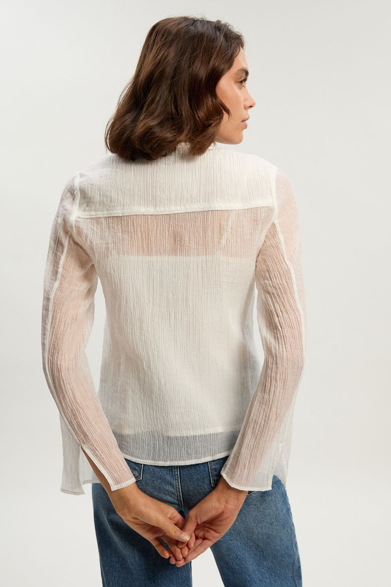 Crinkle Georgette Button Detail Woven Blouse 5
