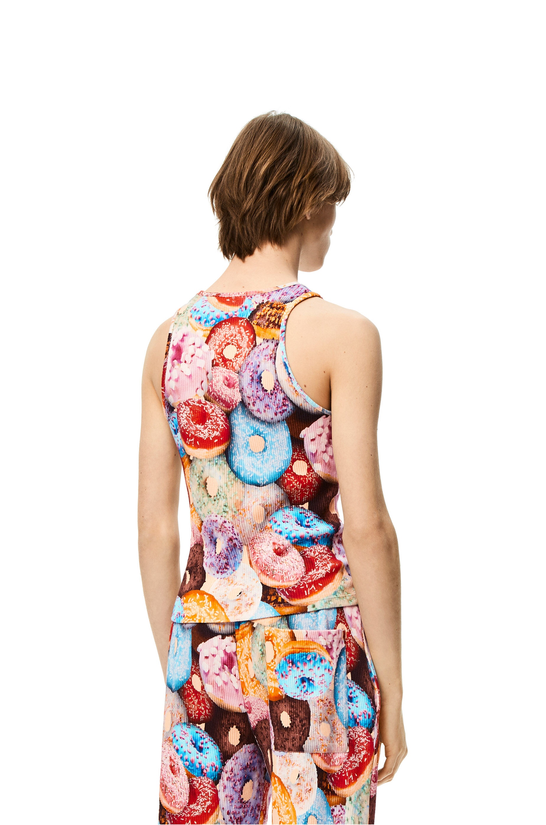 Doughnuts ribbed tank top in cotton - 4