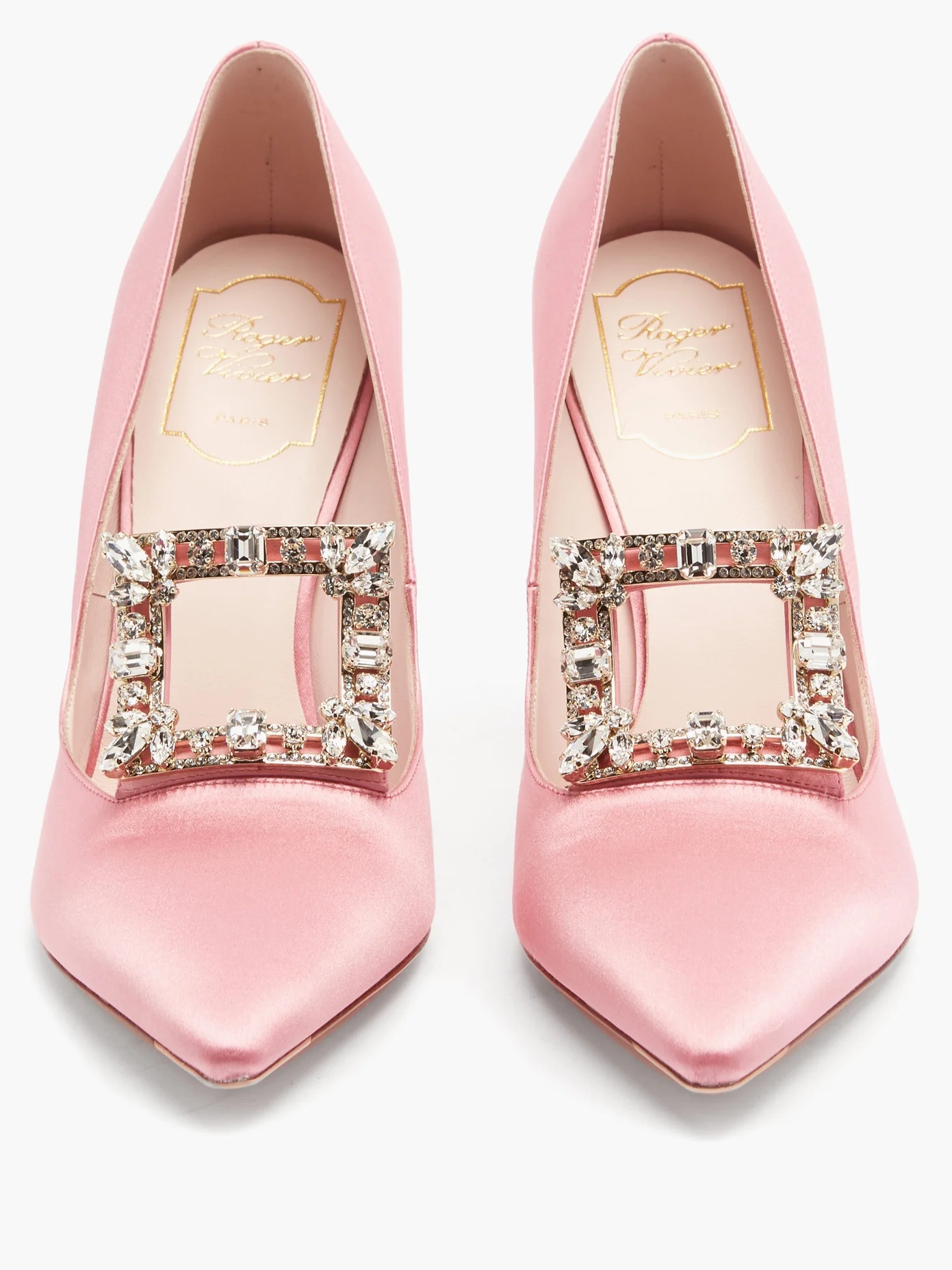 RV Broche crystal-embellished satin pumps - 5