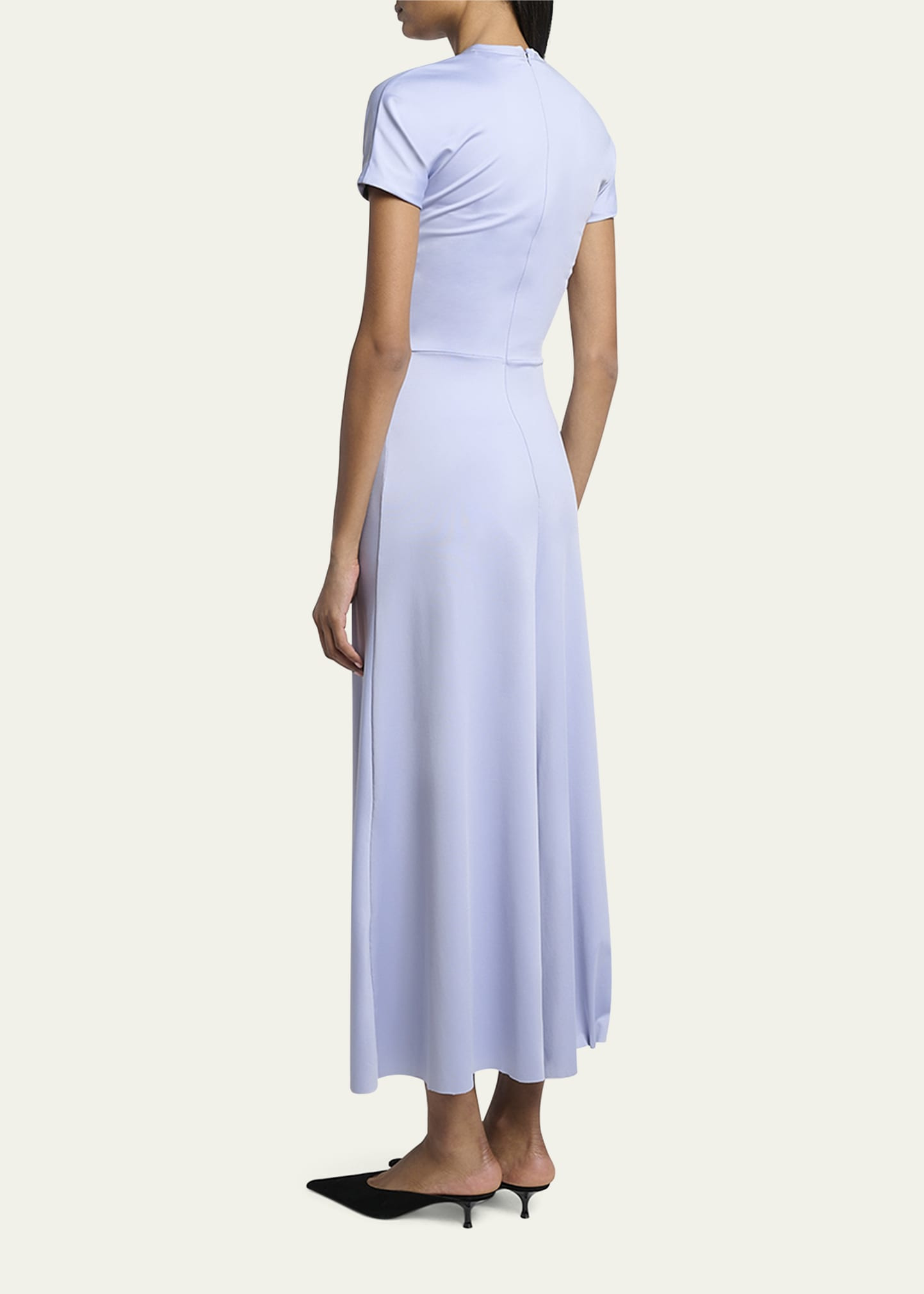 Gathered Drop-Waist Midi T-Shirt Dress - 3