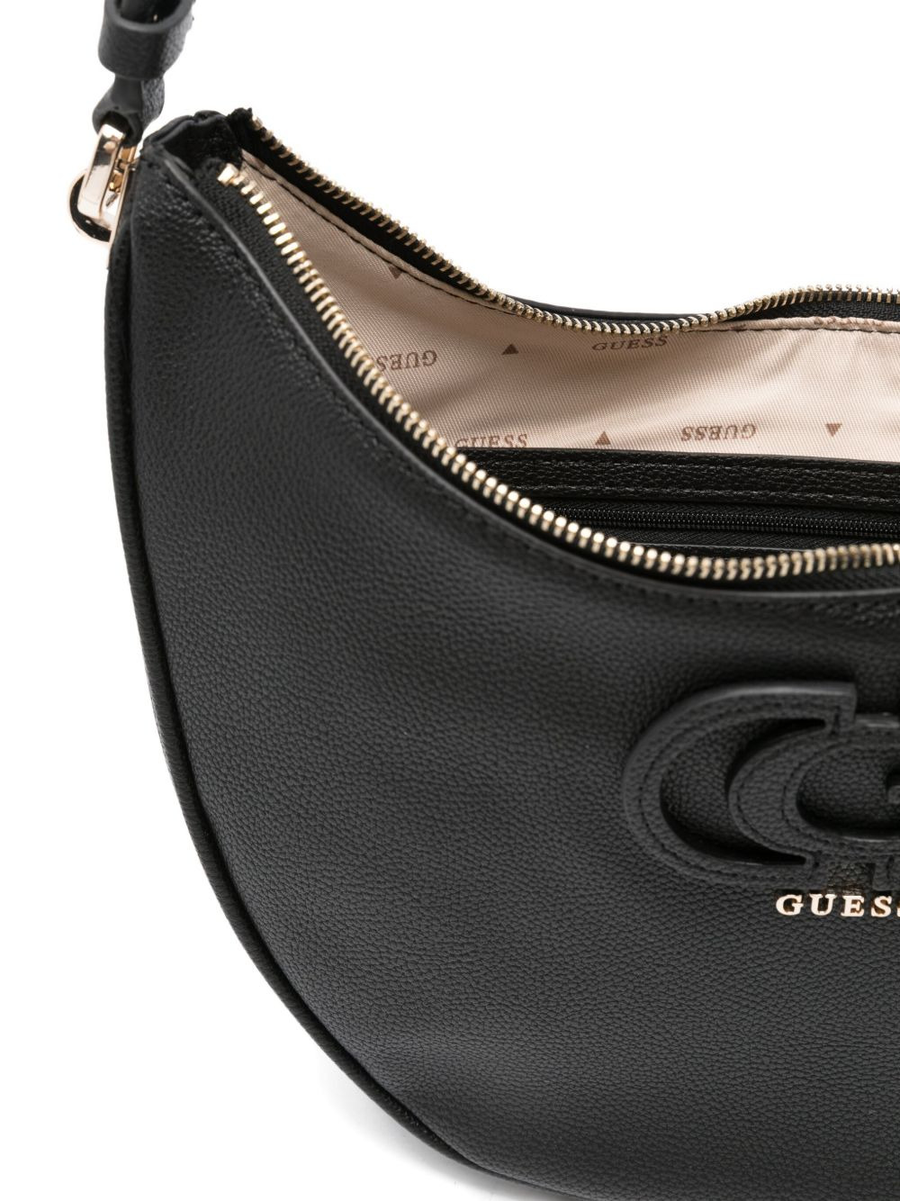 logo-plaque crescent shoulder bag - 4