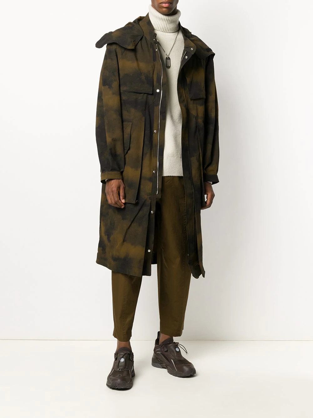 camouflage print coat - 2