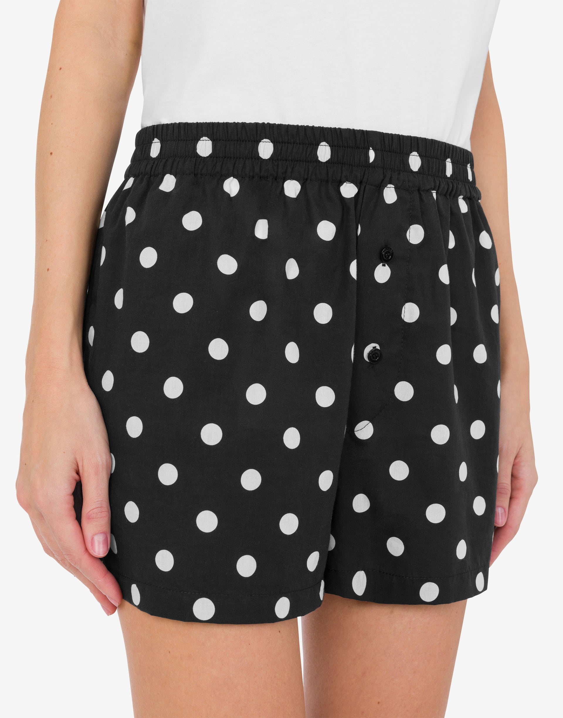 ALLOVER POLKA DOTS COTTON VOILE SHORTS - 3