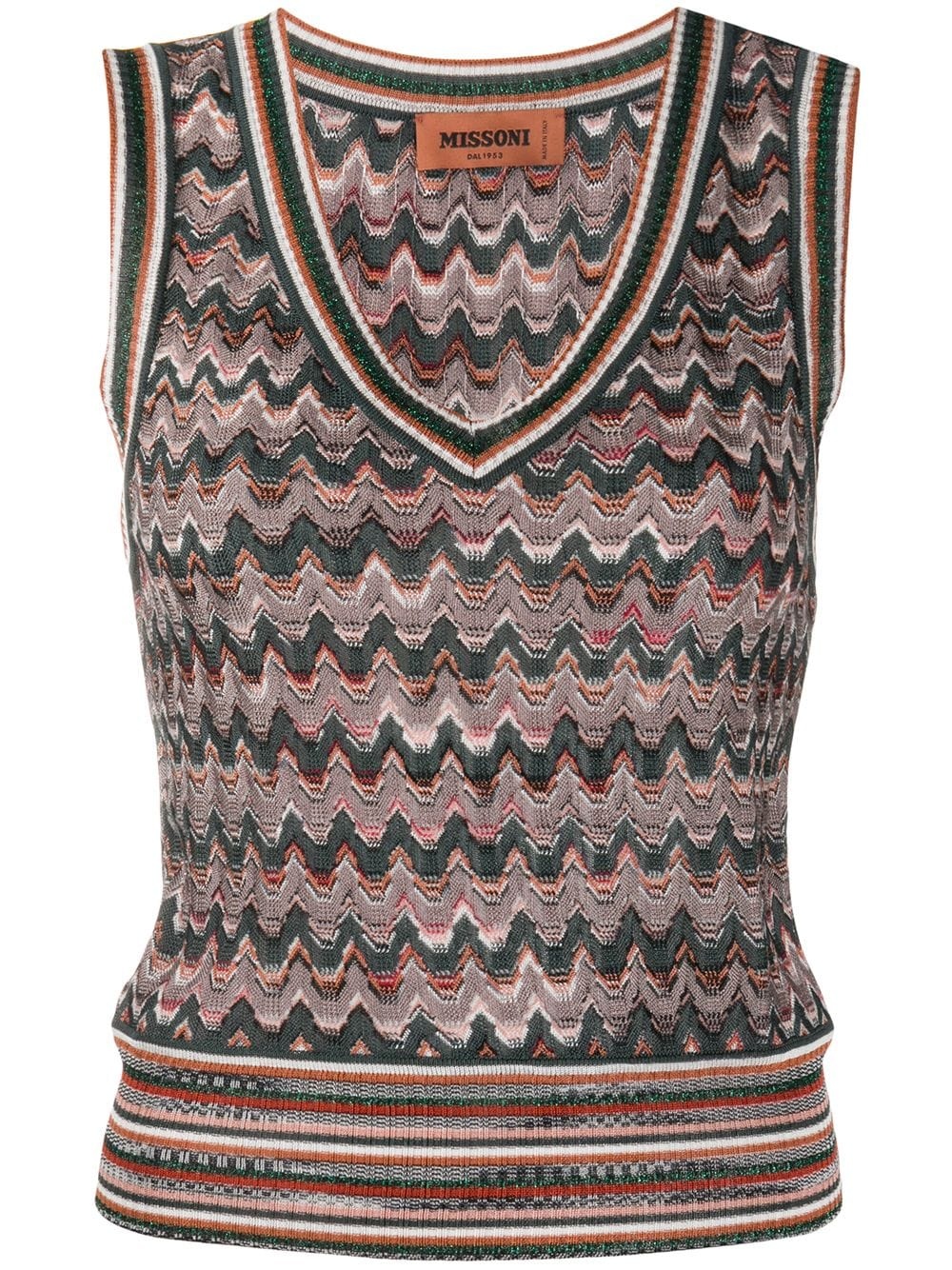 striped knitted vest - 1