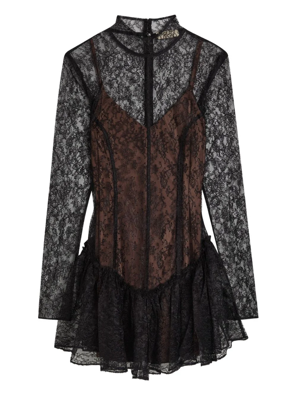 Brisa lace ruffled mini dress - 1