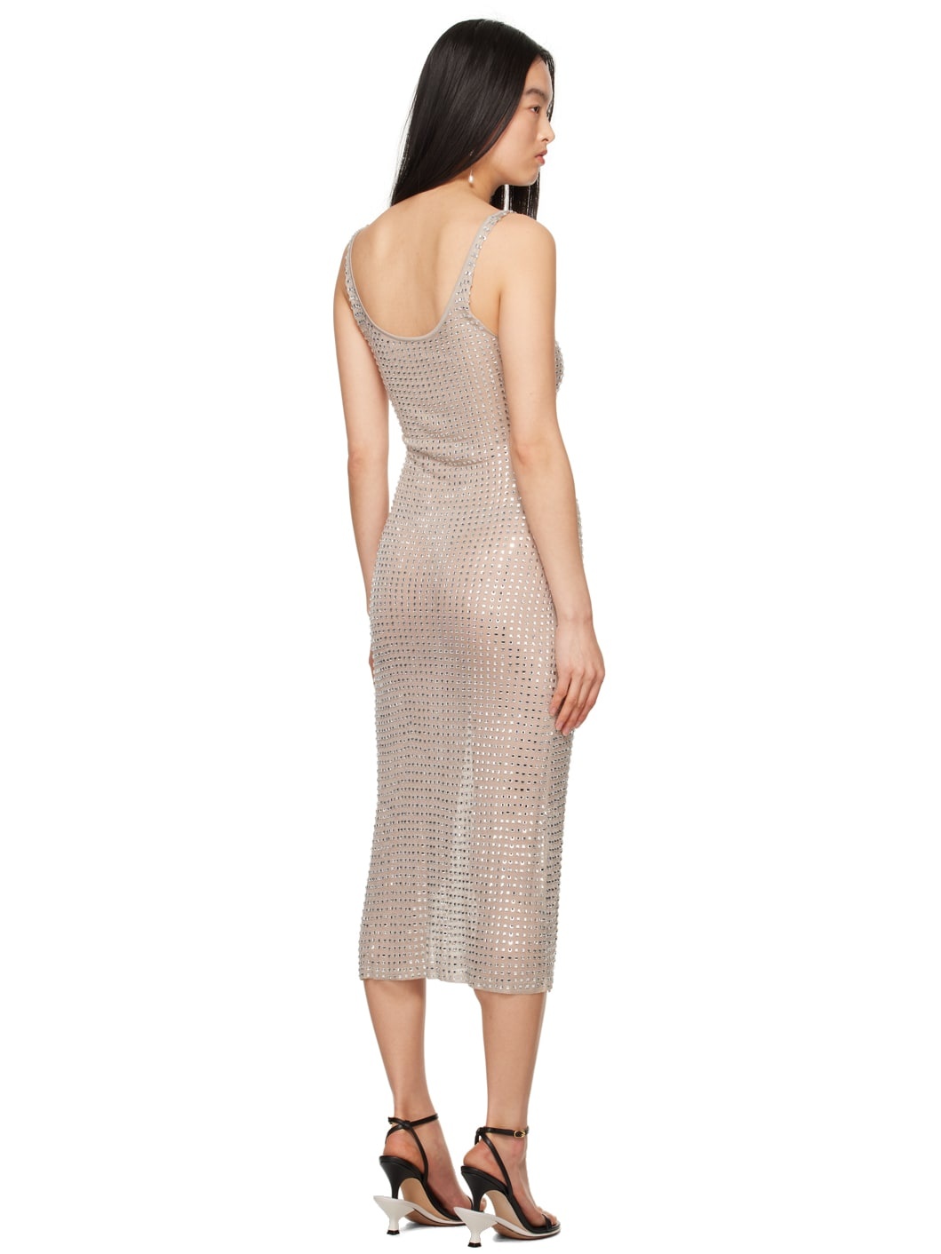 Beige Cristalla Midi Dress - 3