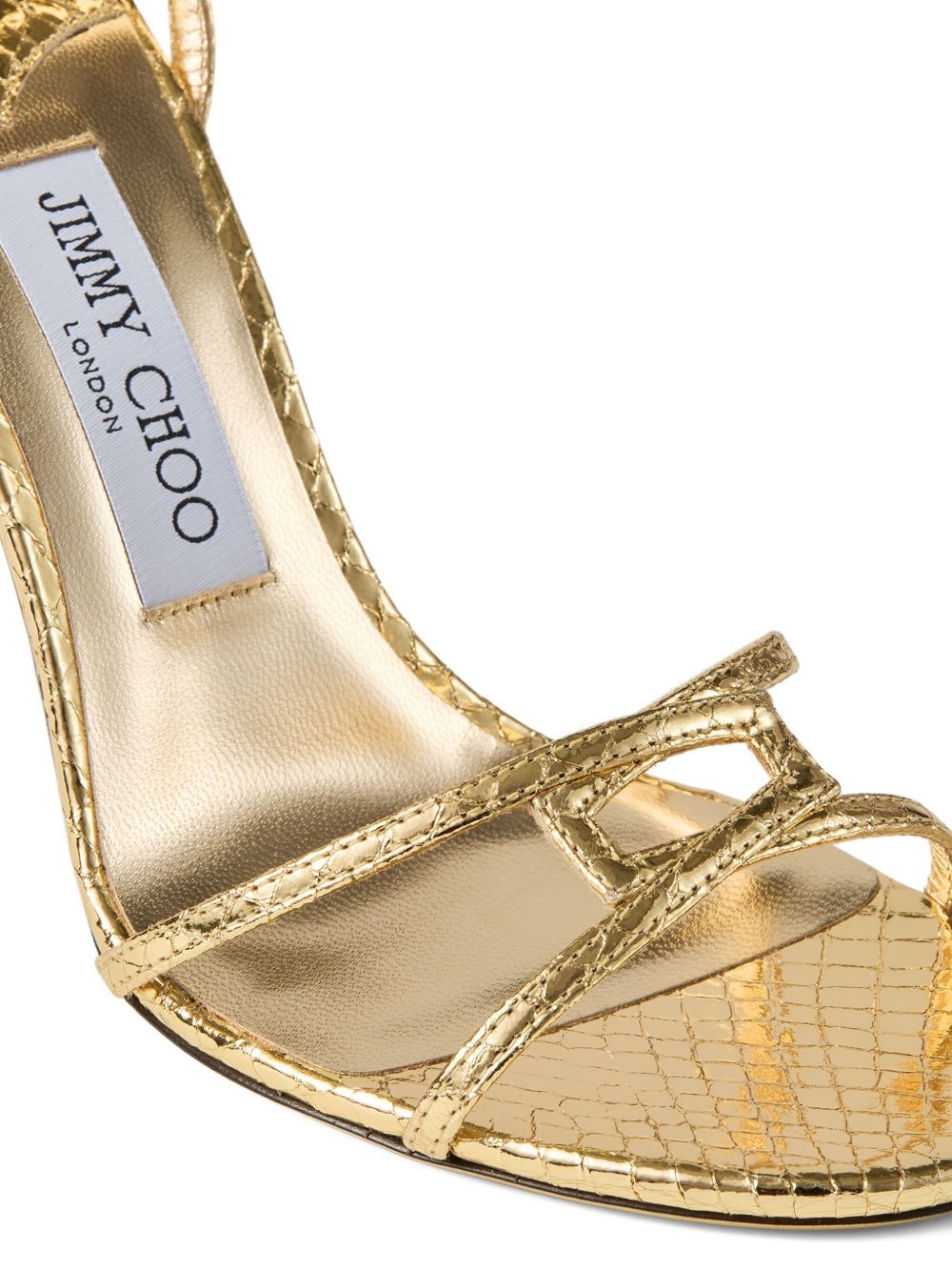 metallic heeled sandals - 4