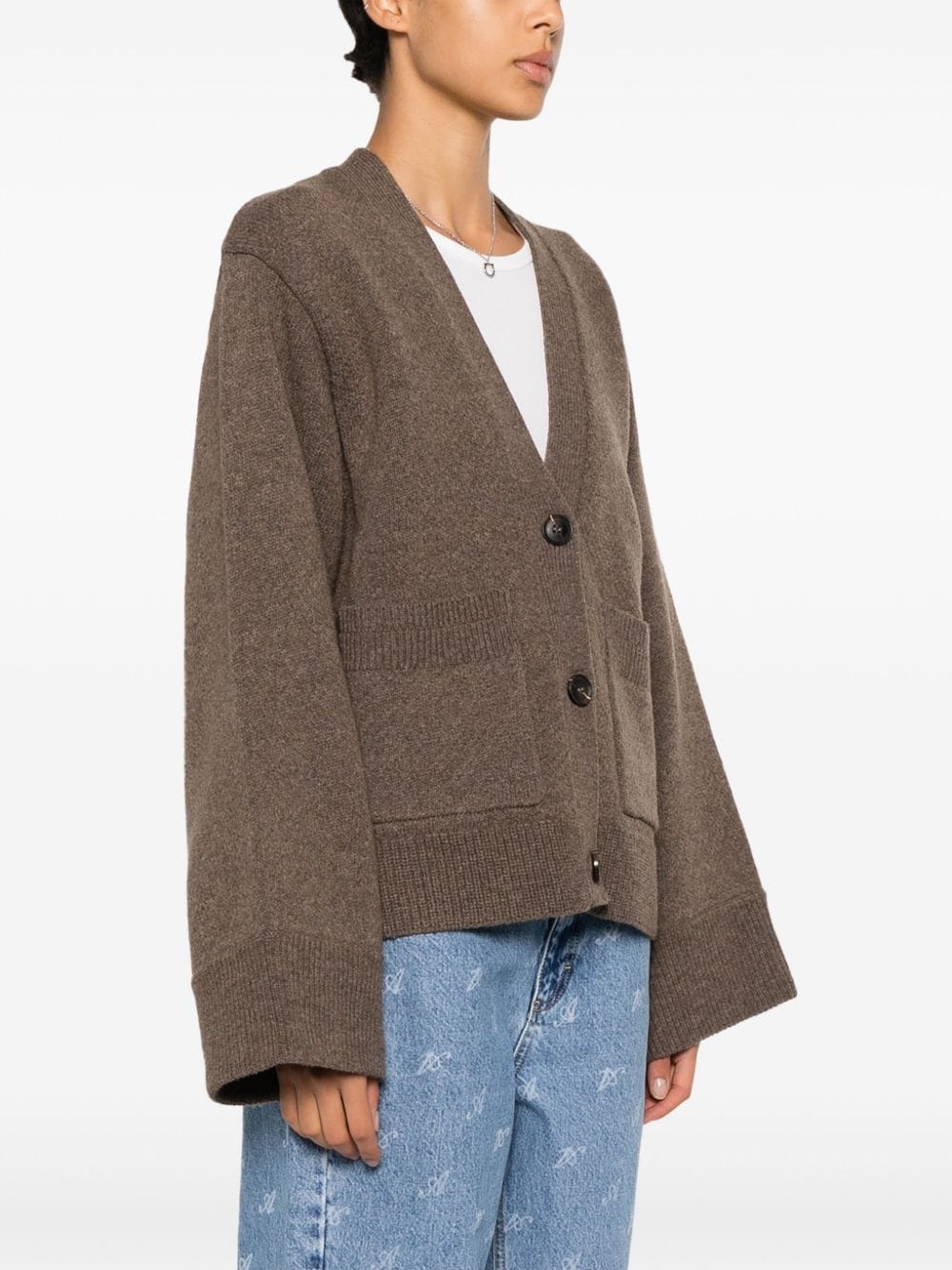 Memory V-neck wool cardigan - 3