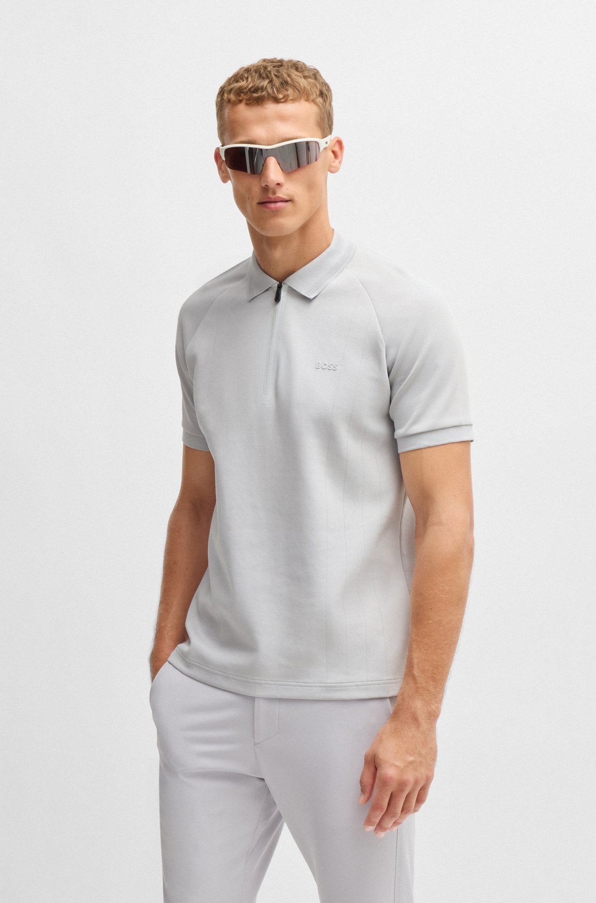 POLO SHIRT IN DROP-NEEDLE STRETCH FABRIC - 2